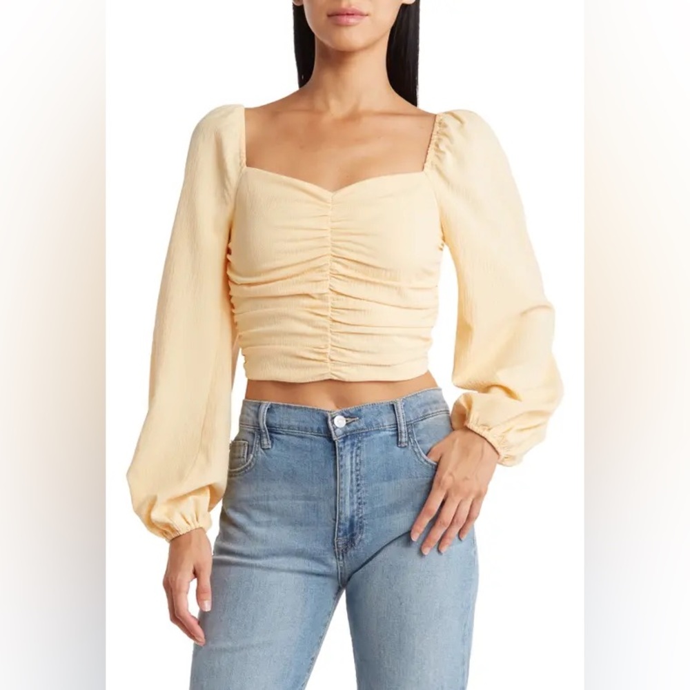 Sophie Rue long Sleeve Ruched Crop Top